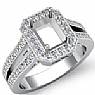 0.90 CT Diamond Emerald Semi Mount Engagement Ring W Gold