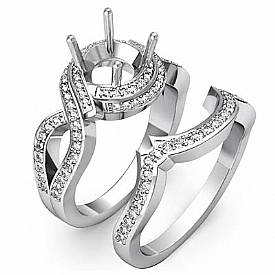 1.50Ct Diamond Bridal Set Engagement Ring Round Pave Setting 14k Gold