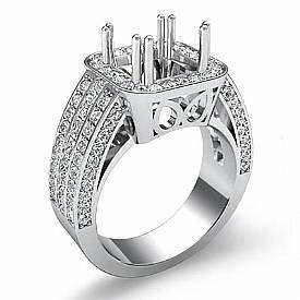 1.50CT Princess Diamond Engagement Ring Setting W Gold