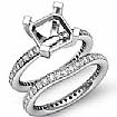 1.20CT Diamond Engagement Ring Asscher Setting Bridal Set 14k White gold