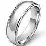 7.9g 4sz Men's Dome Milgrain Wedding Band 7mm comfort fit 14k gold white