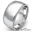 11.4g 4sz Men's Dome Milgrain Wedding Band 10mm comfort fit 14k gold white