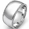 11.4g 4sz Men's Dome Milgrain Wedding Band 10mm comfort fit 14k gold white
