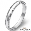 2.8g 4sz Men's Dome Milgrain Wedding Band 3mm 14k gold white