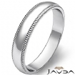 3.7g 4sz Men's Dome Milgrain Wedding Band 4mm 14k gold white