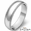 4.6g 4sz Men's Dome Milgrain Wedding Band 5mm 14k gold white