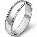 4.6g 4sz Men's Dome Milgrain Wedding Band 5mm 14k gold white
