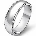 6.2g 4sz Men's Dome Milgrain Wedding Band 6mm 14k gold white