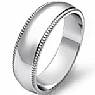 6.2g 4sz Men's Dome Milgrain Wedding Band 6mm 14k gold white