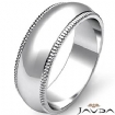 7.6g 4sz Men's Dome Milgrain Wedding Band 7mm 14k gold white