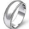 7.6g 4sz Men's Dome Milgrain Wedding Band 7mm 14k gold white