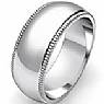 9.1g 4sz Men's Dome Milgrain Wedding Band 8mm 14k gold white