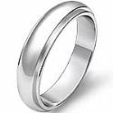 5.3g 4sz Men's Dome Step Down Wedding Band 5mm 14k gold white