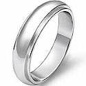 7.4g 4sz Men's Dome Step Down Wedding Band 7.5mm 14k gold white