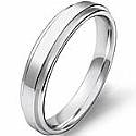 3.8g 4sz Men's Flat Step Down Wedding Band 4mm Comfit Fit 14k gold white