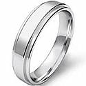 4.9g 4sz Men's Flat Step Down Wedding Band 5mm Comfit Fit 14k gold white