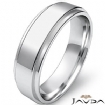 6.1g 4sz Men's Flat Step Down Wedding Band 6mm Comfit Fit 14k gold white