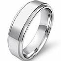 6.1g 4sz Men's Flat Step Down Wedding Band 6mm Comfit Fit 14k gold white
