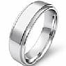 6.1g 4sz Men's Flat Step Down Wedding Band 6mm Comfit Fit 14k gold white