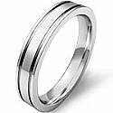 4.5g 4sz Men's Flat Newport Wedding Band 4mm 14k gold white