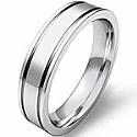 5.6g 4sz Men's Flat Newport Wedding Band 5mm 14k gold white