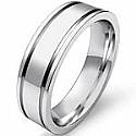 6.7g 4sz Men's Flat Newport Wedding Band 6mm 14k gold white