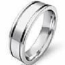 6.7g 4sz Men's Flat Newport Wedding Band 6mm 14k gold white