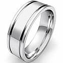 7.8g 4sz Men's Flat Newport Wedding Band 7mm 14k gold white
