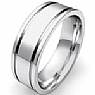 7.8g 4sz Men's Flat Newport Wedding Band 7mm 14k gold white