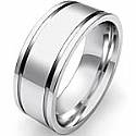 8.7g 4sz Men's Flat Newport Wedding Band 8mm 14k gold white