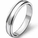 2.9g 4sz Men's Dome Step Down Wedding Band 4mm 14k gold white