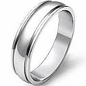 3.7g 4sz Men's Dome Step Down Wedding Band 5mm 14k gold white