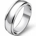 4.3g 4sz Men's Dome Step Down Wedding Band 6mm 14k gold white
