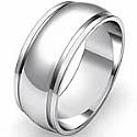 5.8g 4sz Men's Dome Step Down Wedding Band 8mm 14k gold white