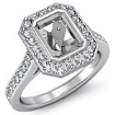 0.50Ct Diamond Engagement Ring Emerald Setting 14k White Gold