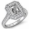 0.50Ct Diamond Engagement Ring Emerald Setting 14k White Gold