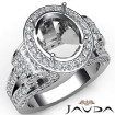 2.60ct Vintage Oval Diamond Semi Mount Engagement Ring W Gold.