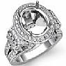2.60ct Vintage Oval Diamond Semi Mount Engagement Ring W Gold.