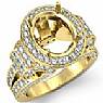 Vintage Oval Diamond Semi Mount Engagement Ring 14k Gold Yellow (2.6Ct. tw.)