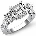 1.20Ct Diamond Engagement Ring Asscher Setting 14k White Gold