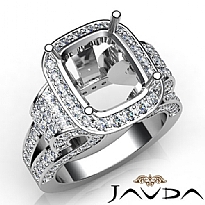 Radiant Diamond Setting Vintage Engagement Semi Mount Ring 14k White Gold 2.65Ct
