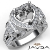 2.65 ct Heart Vintage Diamond Engagement Ring Setting 14k Gold.