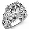 2.65 ct Heart Vintage Diamond Engagement Ring Setting 14k Gold.
