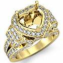 Heart Vintage Diamond Engagement Ring Setting 18k Gold Yellow (2.65Ct. tw.)