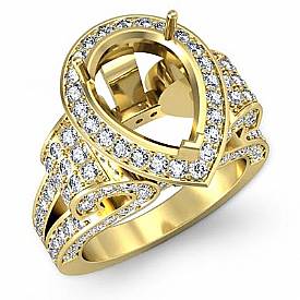 Diamond Engagement Ring Vintage Pear Setting 18k Gold (2.4Ct. tw.)