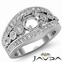 Diamond Engagement Round Cut Ring 14K White Gold Halo Setting Semi Mount 0.75Ct