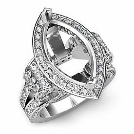 2.75 ct Marquise Diamond Vinatge Engagement Ring Setting W Gold.