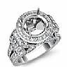 2.70 ct Round Diamond Semi Mount Engagement Ring W Gold.