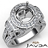 Round Diamond Engagement Ring Vintage Halo Pave Semi Mount 14k White Gold 2.7Ct
