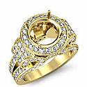 Round Diamond Semi Mount Engagement Ring 18k Gold Yellow (2.7Ct. tw.)